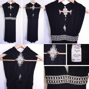 SKY Black V Neck Dress