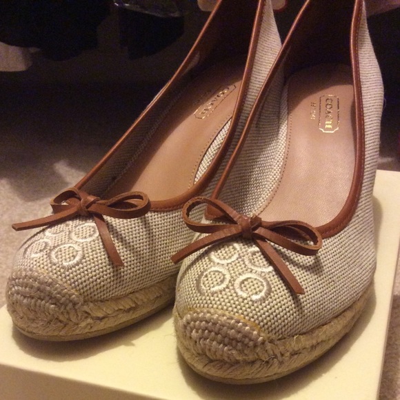 Coach wedge heels. NWOT. Final markdown.Authentic