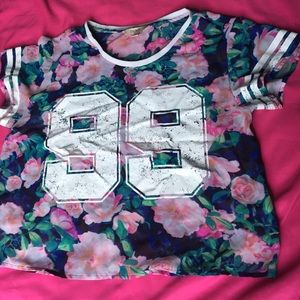 Floral, football inspired shirt