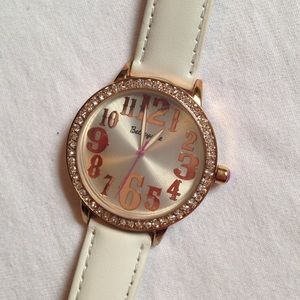 Betsey Johnson Betseyville Watch // White and Gold