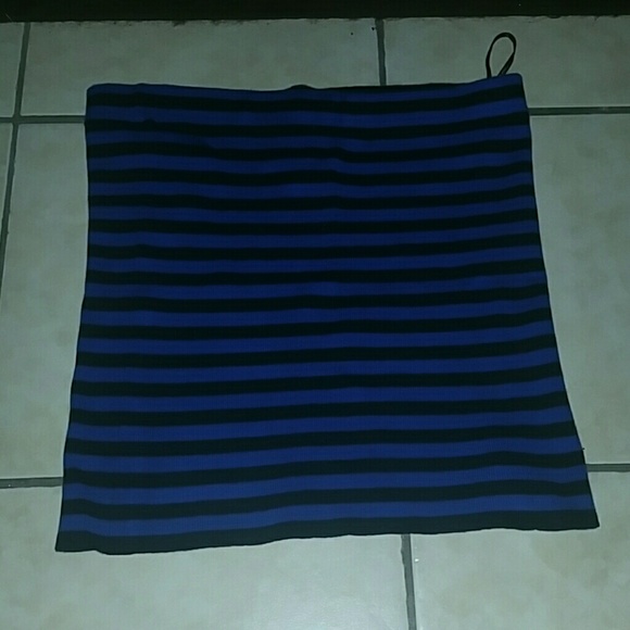 Blue and black stripe skirt