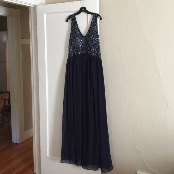 Aidan Mattox Dresses & Skirts - Gorgeous beaded navy evening gown, never worn!