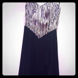 Black and silver sequin dress