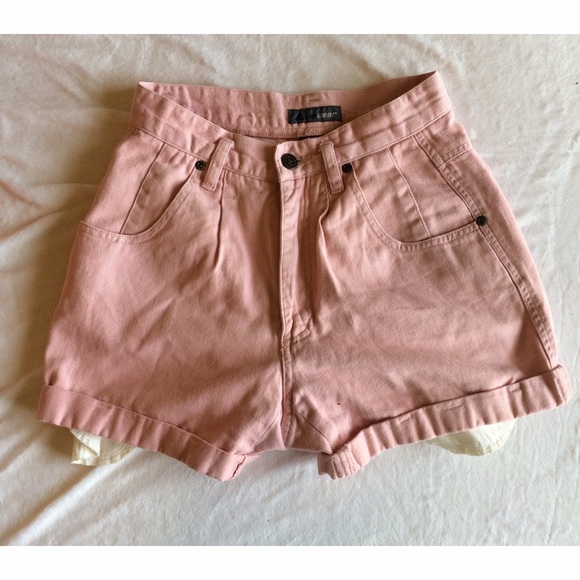 Baby pink high waisted "mom shorts"