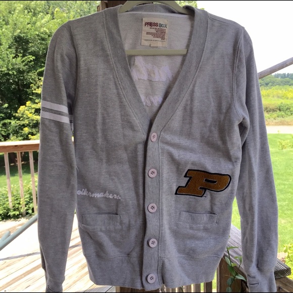 Vintage style Purdue letter sweater