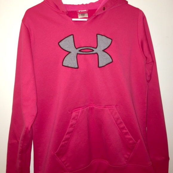 Women's pink and gray Under Armour hoodie