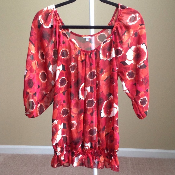 Floral sheer blouse
