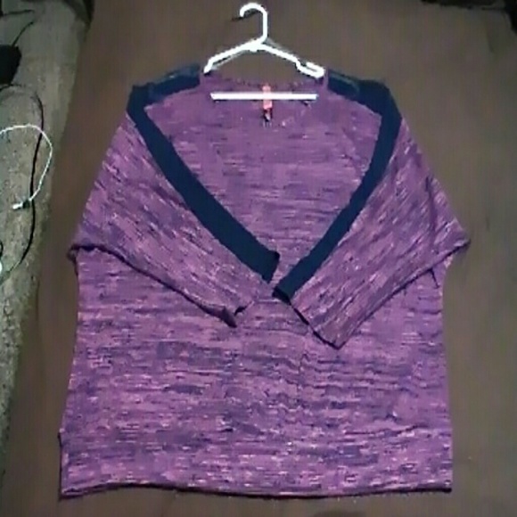 Pure Energy brand Purple and navy blue top