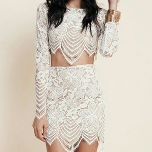 For love and lemons guava crop top and skirt set M