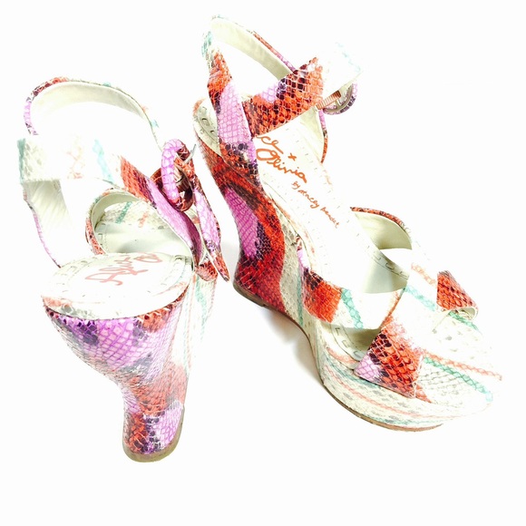 Alice + Olivia by Stacy Bendet Snake Print Wedges
