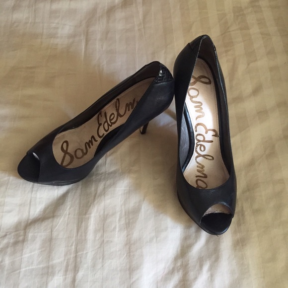 Sam edelman peep toe Ella pumps black 9.5