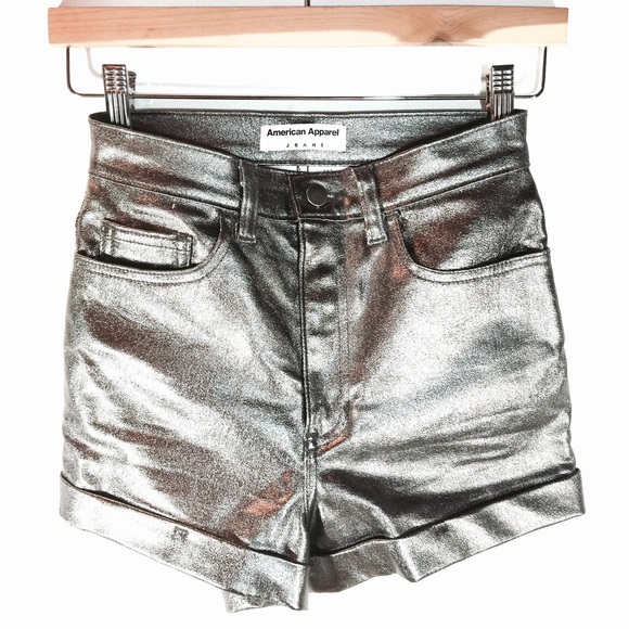American Apparel Pewter Hi-Waisted Shorts