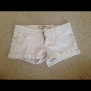 Abercrombie white cuffed shorts