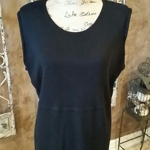 Black long tunic dress 100% acrylic Size 22