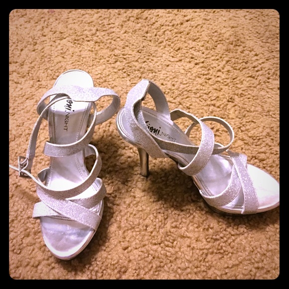 Silver formal heels