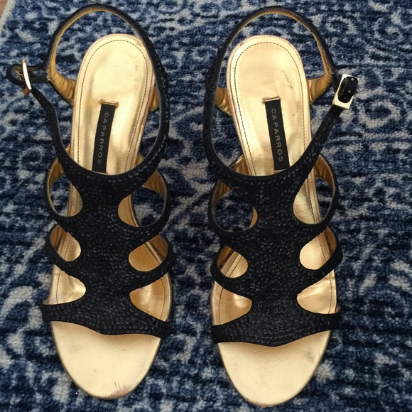 Caparros Black Sparkly Heels
