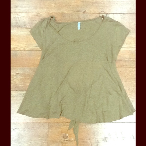 Free People Green Tie Back Shirt