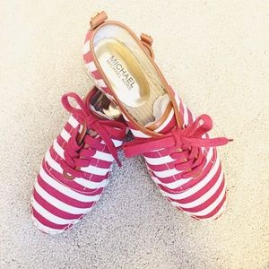 Michael Kors red and white shoes