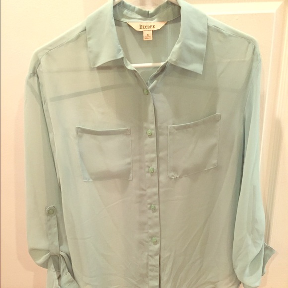 Seafoam green lightweight sheer shirt