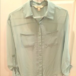 Seafoam green lightweight sheer shirt