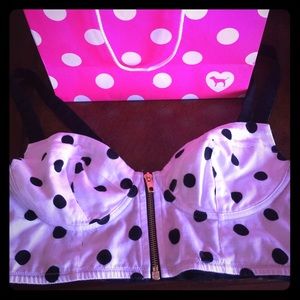 VS Pink polka Dot bralette/caged back