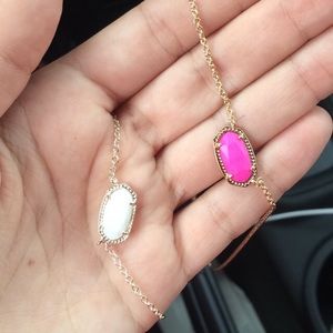 Pink & White Small Kendra Scott Necklaces