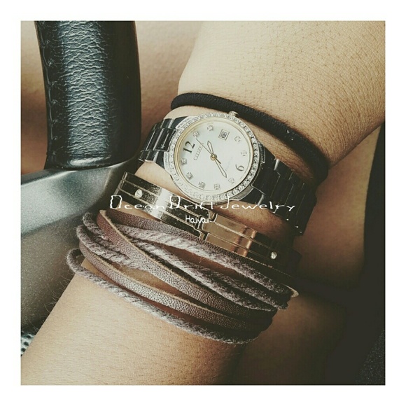 handmade  Jewelry - Brown leather wraps