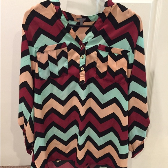 Chevron flowy shirt