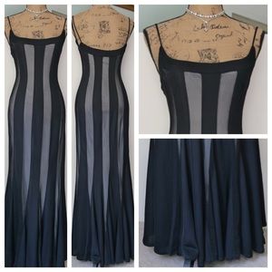 Vertical Striped Evening Gown