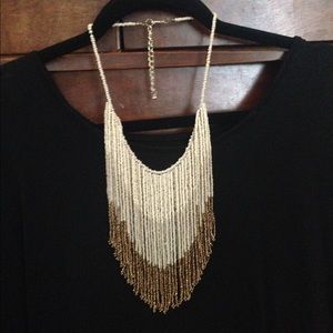 Beaded fringe necklace
