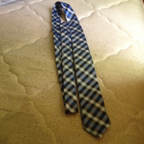 Blue plaid tie