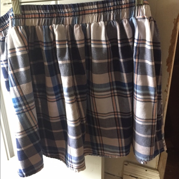 Wet Seal Plus Blue and orange plaid skirt