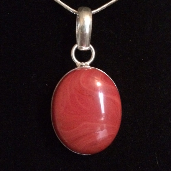 Authentic red coral & SS necklace - Picture 2 of 2