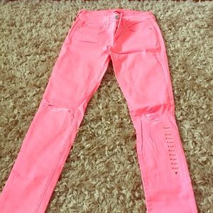 Bright Pink American Eagle Skinny Jeans
