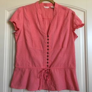 Maurice's Pink Tucked Top / Blouse