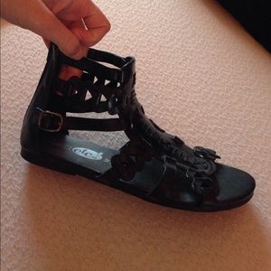 Black gladiator sandals