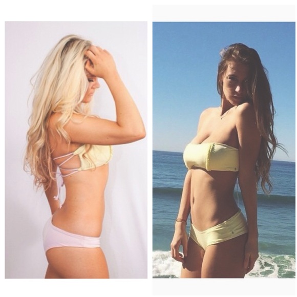 Eden eco-yellow Bando swim top. Brand-new