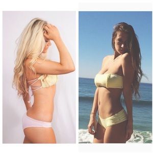 Eden eco-yellow Bando swim top. Brand-new