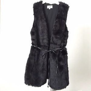 Black Faux Fur Vest
