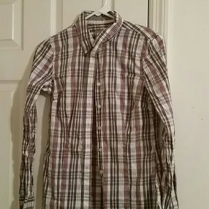 Old Navy Plaid Button - up Shirt pink and brown