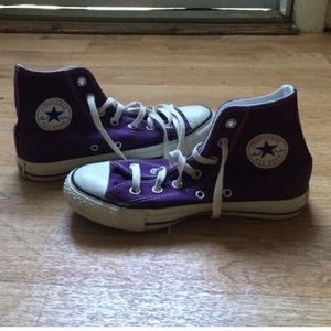 Purple high top chuck Taylor's