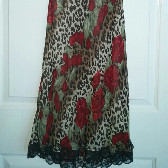 Leopard Roses Spaghetti Strap Dress - Picture 2 of 4