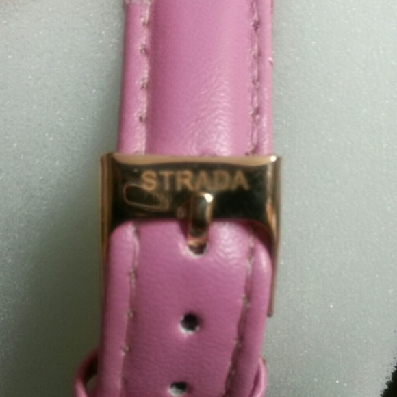 NWT Strada Butterfly Watch with Pink Leather Band - Picture 3 of 4