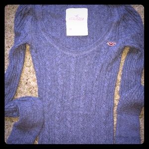 Hollister dark grey cable knit sweater