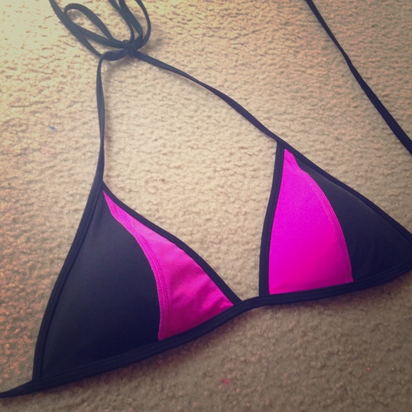 Pink & Black VS PINK Bikini Top