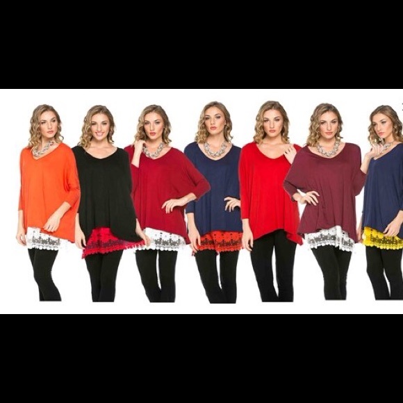 Red V Neck Dolman Top - Picture 4 of 4