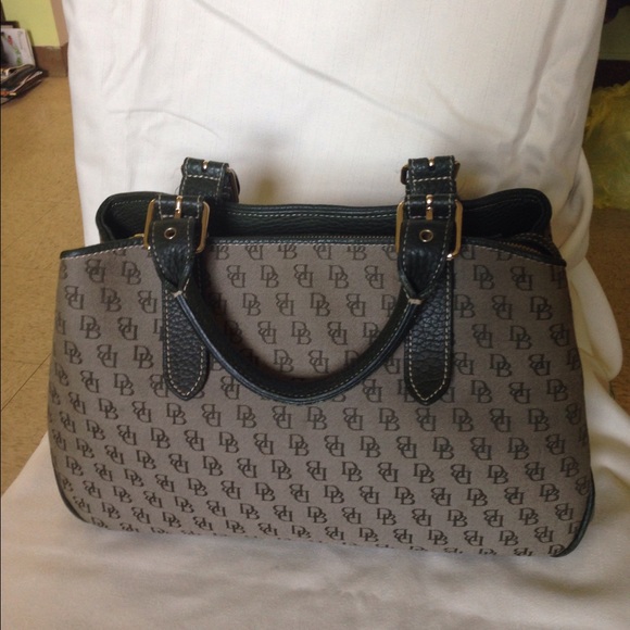 Dooney & Burke Dark Green Canvas & Leather Satchel