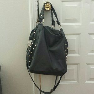 Gray studded purse
