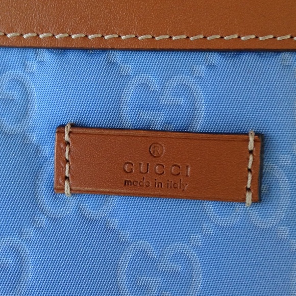 GUCCI GG Travel Pouch Cosmetic Bag Blue - Picture 3 of 4
