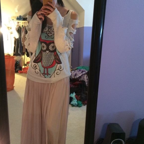 Cut up owl sweater